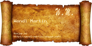 Wendl Martin névjegykártya
